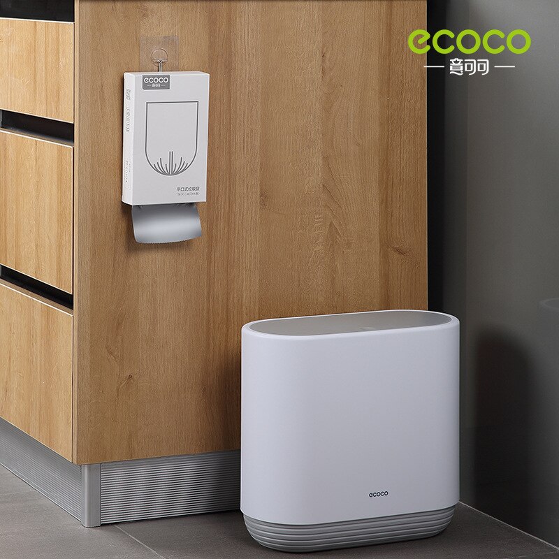Túi đựng rác gia đình ECOCO bằng nhựa kiểu dây rút miệng phẳng cỡ lớn tiện dụng cho nhà bếp