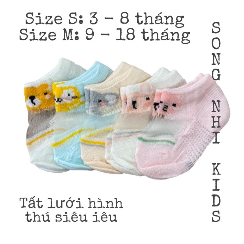 SET 5 TẤT LƯỚI SƠ SINH MÙA HÈ CHO BÉ 3 - 18 THÁNG (NẰM ĐIỀU HOÀ RẤT THÍCH)