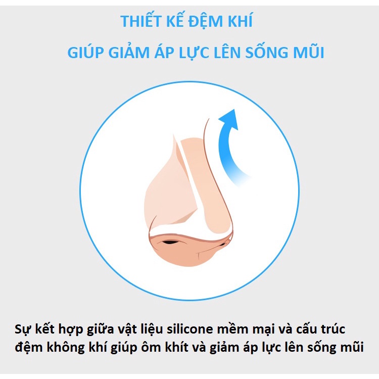 Đệm mũi không khí chống xệ tụt kính, giảm áp lực lên sống mũi (1 cặp)