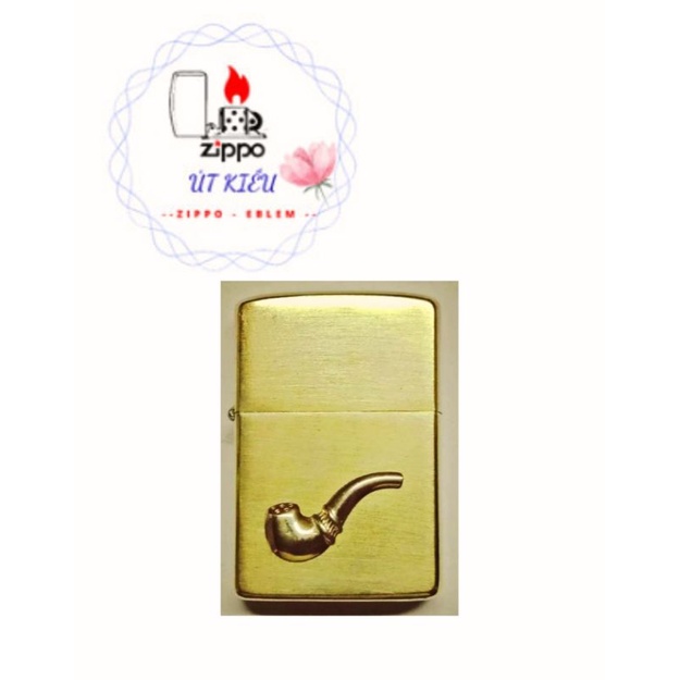 Miếng eblem dán Zippo đồng nguyên khối tâu US11