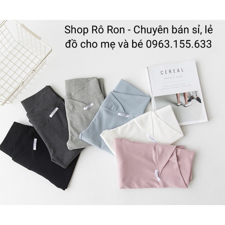 Quần legging cạp chéo RY J.C STUDIO cho mẹ bầu - Quần legging đỡ bụng bầu cho mẹ - Shoproron