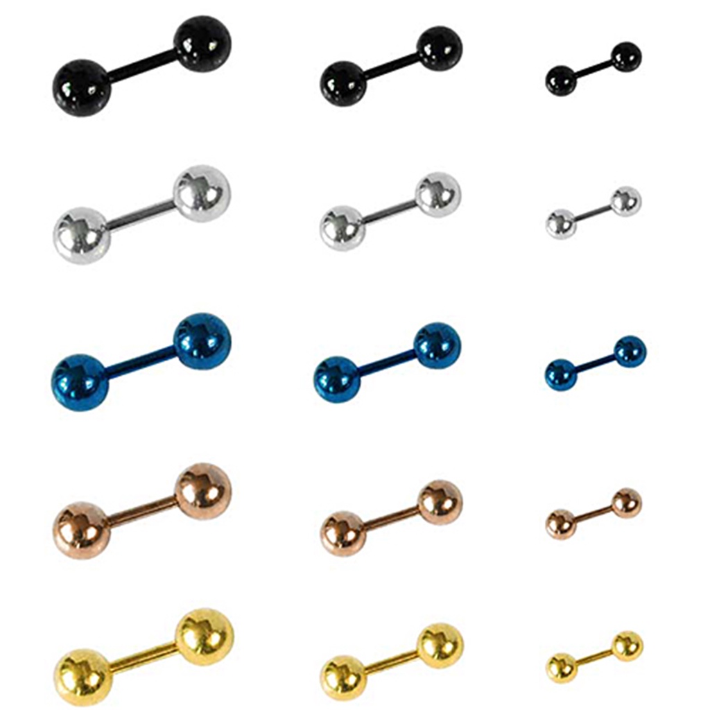 Đôi khuyên tai hai đầu tròn 3mm/4mm/5mm