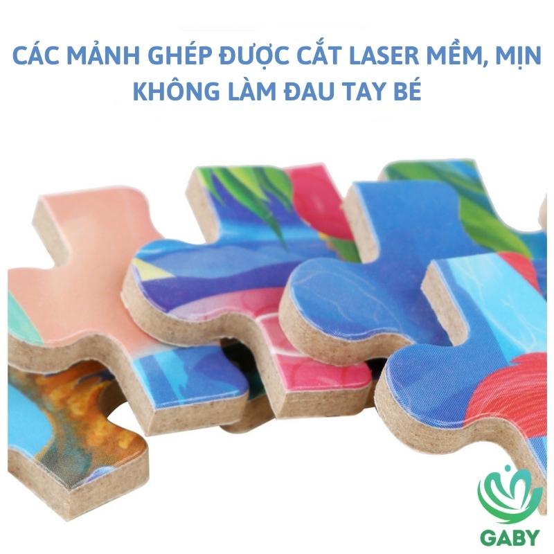 Đồ chơi xếp hình cho bé GABY Tranh ghép hình bằng gỗ 60 mảnh có tranh hướng dẫn và hộp đựng cao cấp