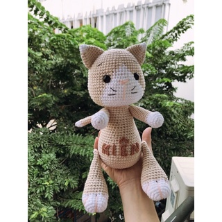 Chú mèo handmade bằng len (thêu tên theo yêu cầu)