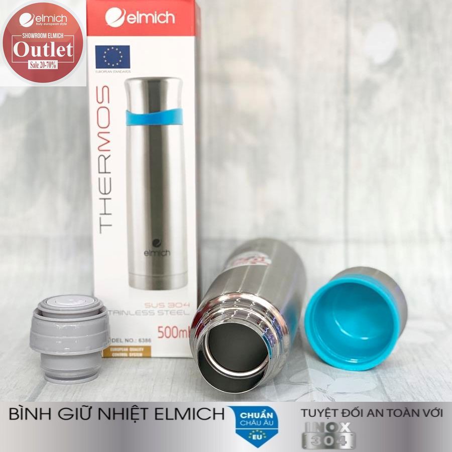 Bình Giữ Nhiệt Inox 304 Nóng 8h Lạnh 12h ELMICH 6386 500ml/750ml/1000ml