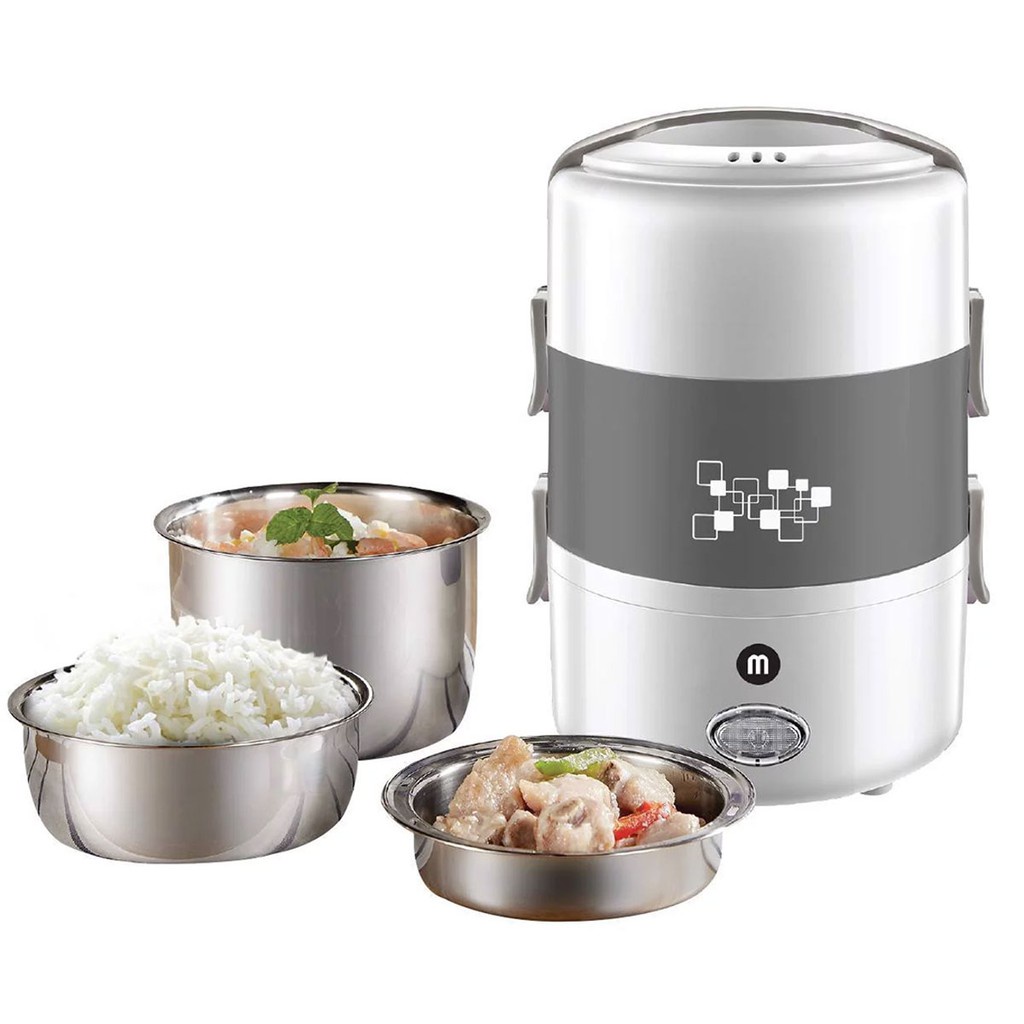 Hộp Cơm Cắm Điện Văn Phòng 3 tầng YOICE chức năng hẹn giờ,nấu chín,hâm nóng và giữ nhiệt thức ăn dung tích 2L
