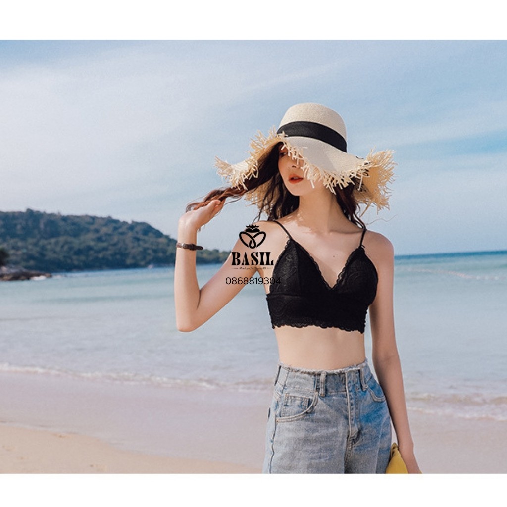 Áo lót ren Basil SS02 nữ cup tam giác không gọng mút mỏng chất mềm