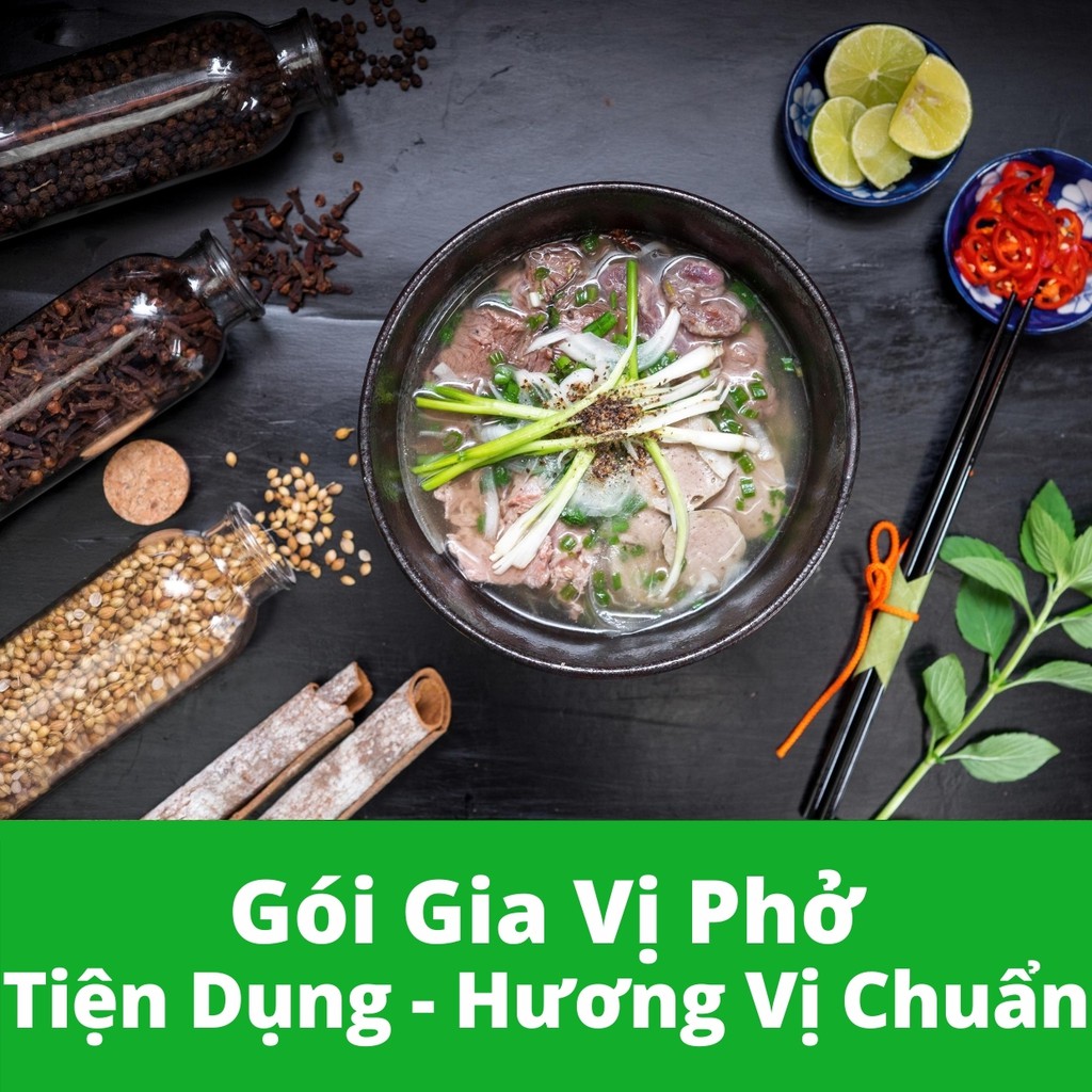 Gia Vị Nấu Phở HAI THIỀN - Bí Quyết của Bà Bán Phở - Gói Gia Vị Phở Rang Sẵn Tiện Dụng - 30gr nấu khoảng 10 lít