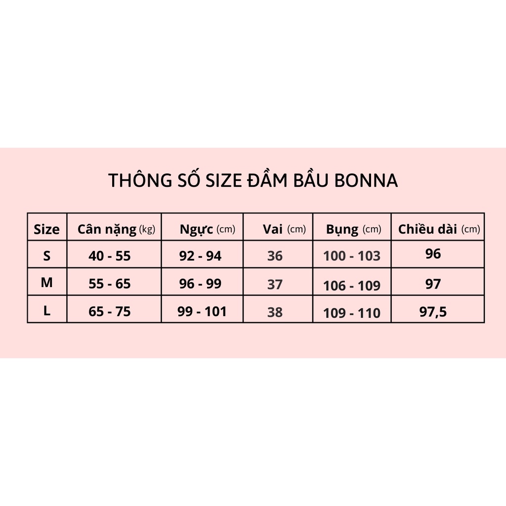 Váy bầu mùa hè BONNA dáng xòe bồng bềnh, chất liệu voan lót lụa cao cấp thoáng mát, nhẹ tênh VS028