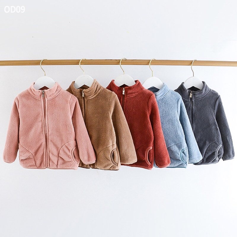 Hàng sẵn- Áo khoác lông cổ trụ màu pastel cho bé gom sale giá rẻ