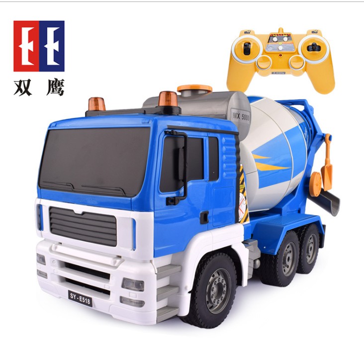 Mô Hình Xe Trộn Xi Măng Điện Tử Điều Khiển Từ Xa E518 Tỉ Lệ 1:20 Cho Bé