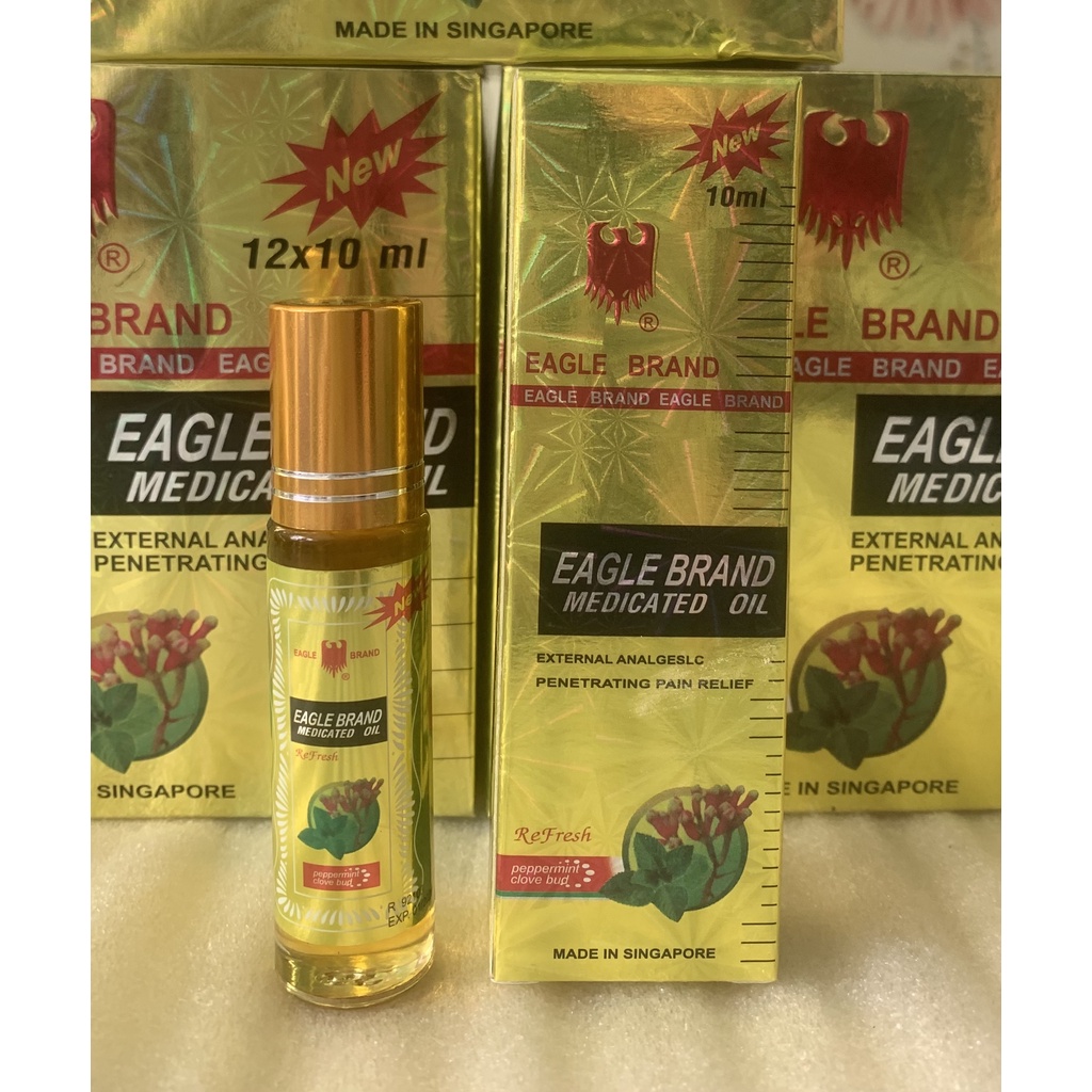 Dầu Gió Vàng Con Ó Eagle Brand Medicated 10ml Dạng Lăn