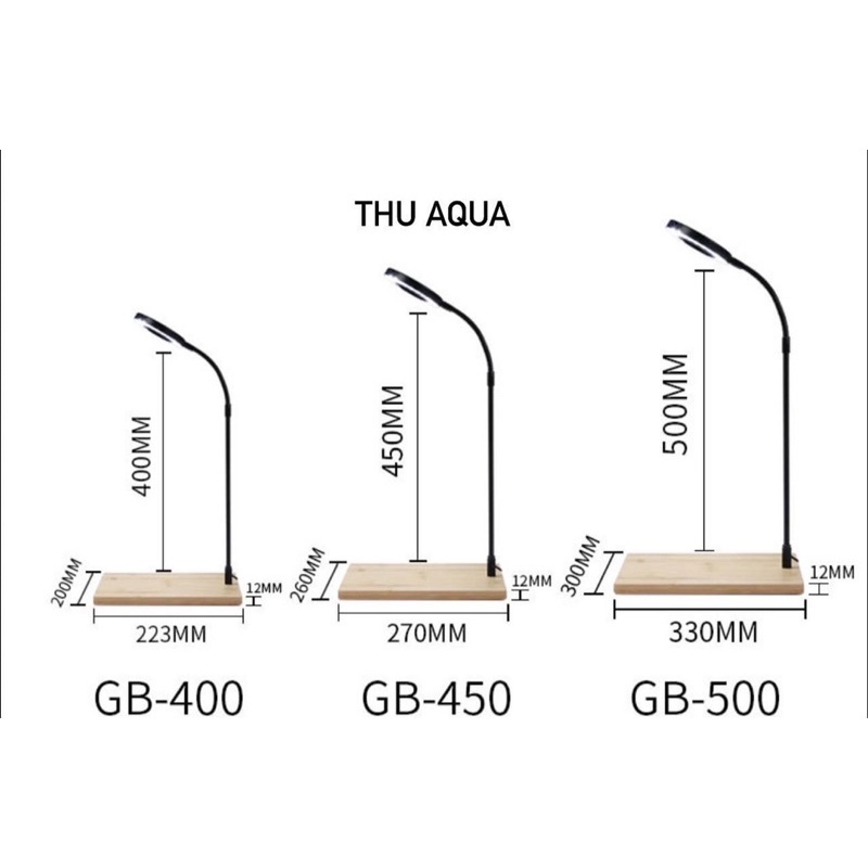 Đèn đế gỗ cho bể bán cạn - bể thuỷ sinh