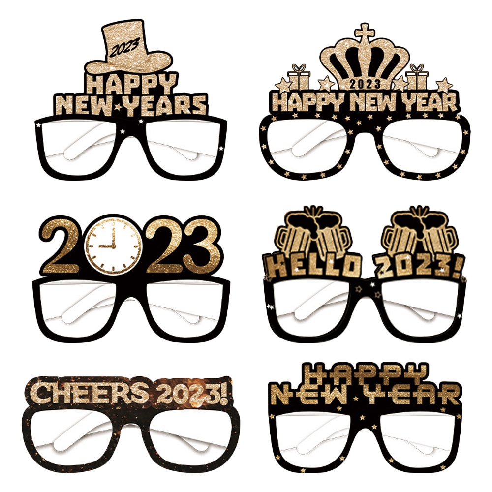 Set 6 Mắt Kính Trang Trí Giáng Sinh / Năm Mới 2023