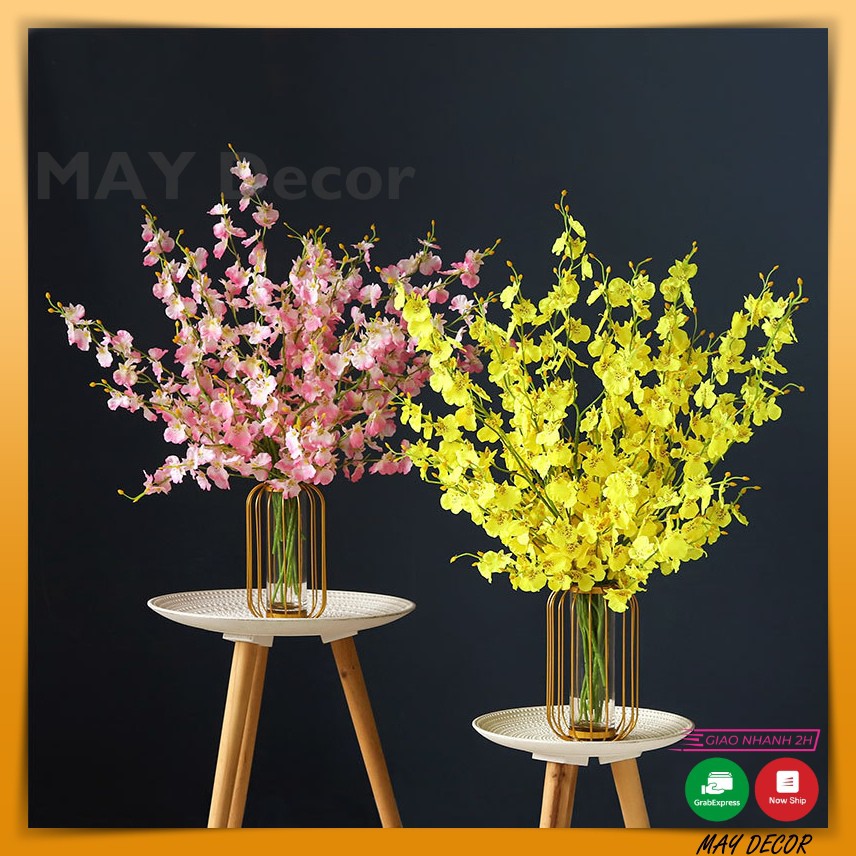 Lọ Hoa Thuỷ Tinh Cao Cấp Kiểu Dáng Khung Sắt Cách Điệu Trang Trí Để Bàn | MAY Decor