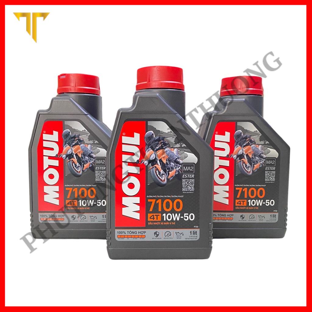 Nhớt Motul 7100 10W50 SN MA2 êm xe bốc máy full tổng hợp Ester bảo vệ động cơ 3000km