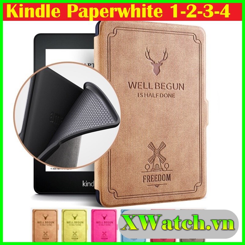 Bao da máy đọc sách Kindle Paperwhite 1/2/3 , Kindle Paperwhite 4 gen 10th họa tiết hươu nai