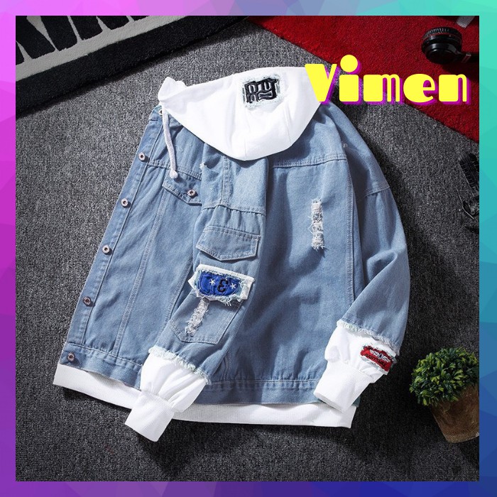 Áo Khoác Jean Denim Nam Nữ Mũ Nỉ Tay Nỉ Đẹp Cao Cấp, Áo Khoác Bò Nam | BigBuy360 - bigbuy360.vn