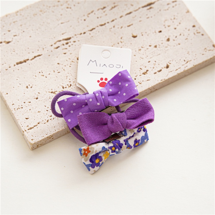 Set 3 Dây Buộc Tóc Thắt Nơ Mới Cho Bé Gái