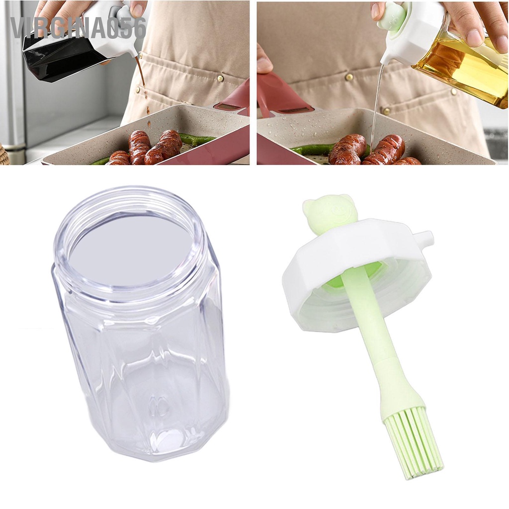 Virgina056 Bộ phân phối dầu được tích hợp trong bàn chải Thiết kế đẩy Chai silicon mục đích kép cho nhà bếp gia đình