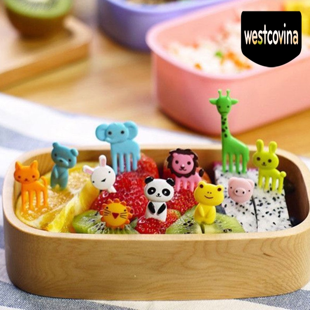 [Hot]☀ Bộ 10 Nĩa Ăn Trái Cây Hình Động Vật Hoạt Hình Cho Bé