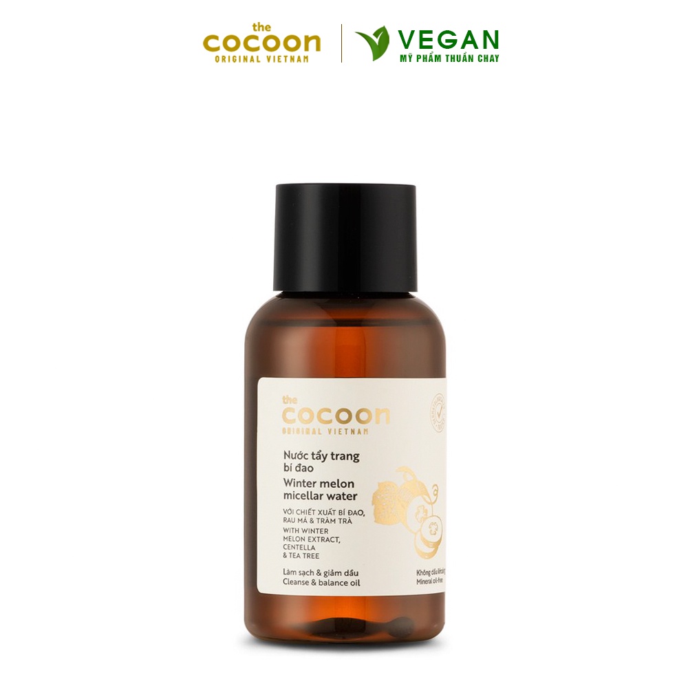 Nước tẩy trang bí đao cocoon 140ml thuần chay sạch bụi bẩn và dầu thừa da mụn