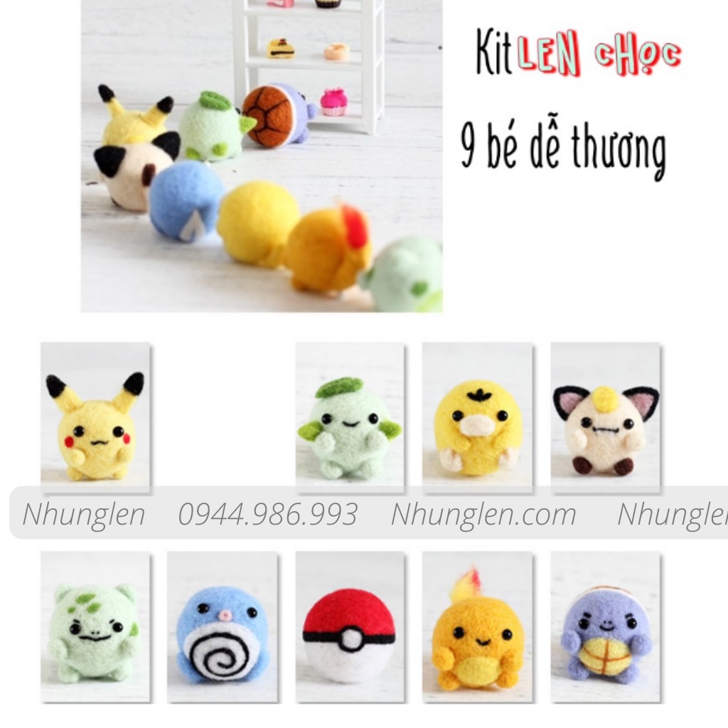 Tự tay làm Combo 9 bé len chọc hình tròn dễ thương - Chọc len thật dễ dàng, handmade beginer