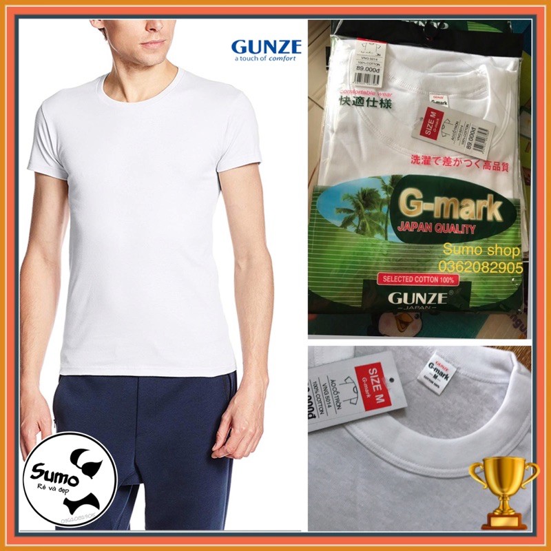 ÁO THUN NAM NGẮN TAY GMARK/GUNZE - ÁO MAY Ô NAM DỆT 100% SỢI COTTON, THOÁNG MÁT, MỀM MẠI. Ảnh và video thật.