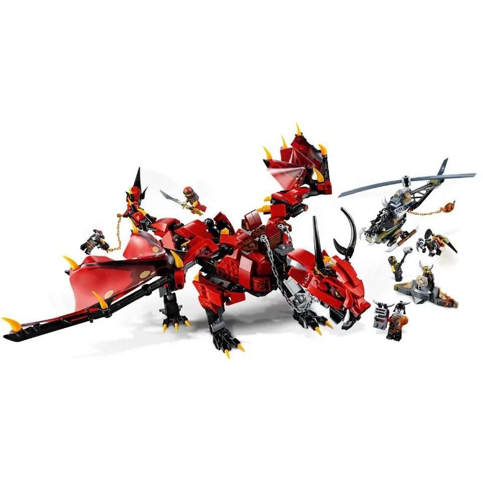 Lắp ráp ninjago Firstbourne Dragon Rồng đỏ ma hắc ám zimo 44003