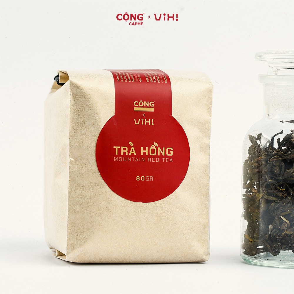 Hồng trà cổ thụ Cộng Cà Phê x ViXi kèm 1 tép cafe túi nhúng (8gr)