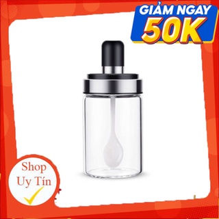 Lọ đựng gia vị thủy tinh, hũ đựng gia vị kèm muỗng thìa cao cấp dung tích 250ml