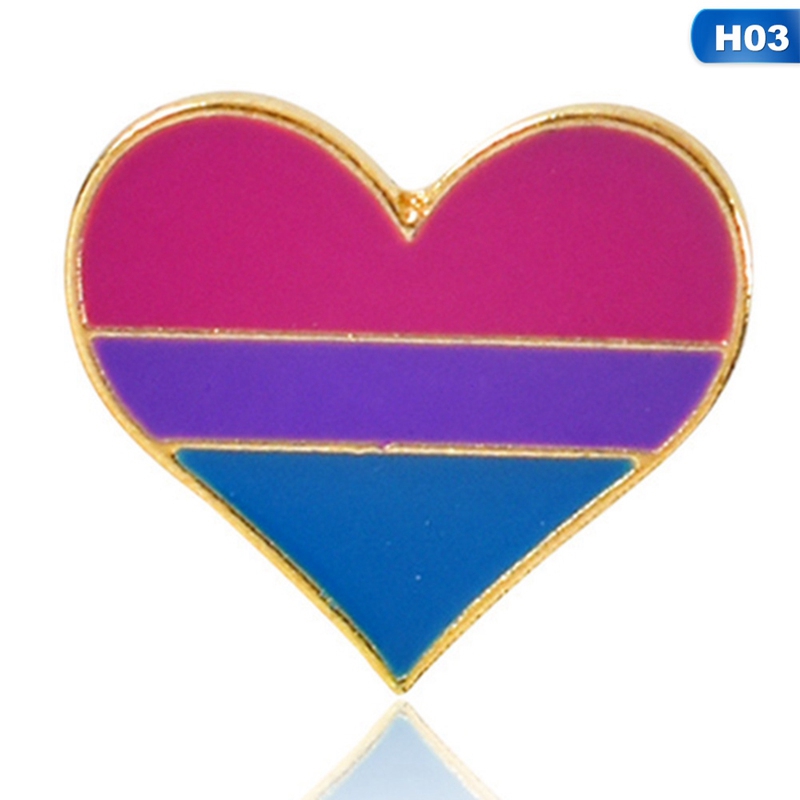 Enamel Pin Badges Gay Pride Enamel Brooches Rainbow Heart Shape Brooch Popular