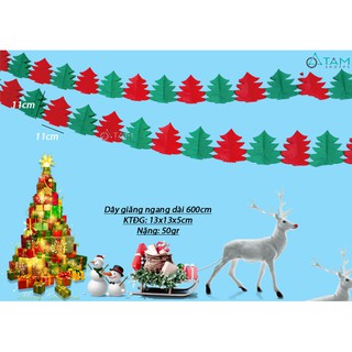 [NOEL-GIÁNG SINH-CÓ HỎA TỐC] Dây treo Noel hình cây thông bằng giấy 600cm XMAS-DTR-02
