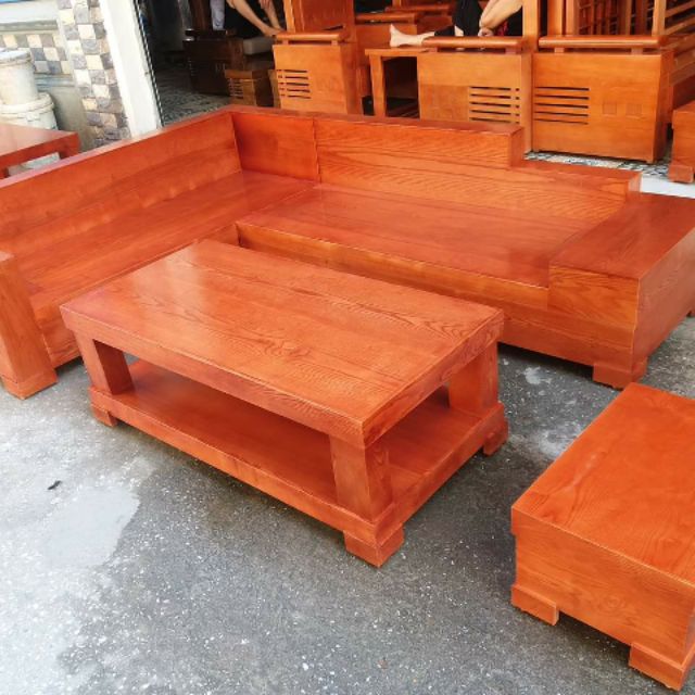 Bộ bàn ghế sofa phòng khách sang trọng gỗ sồi nga đồ gỗ tuấn long