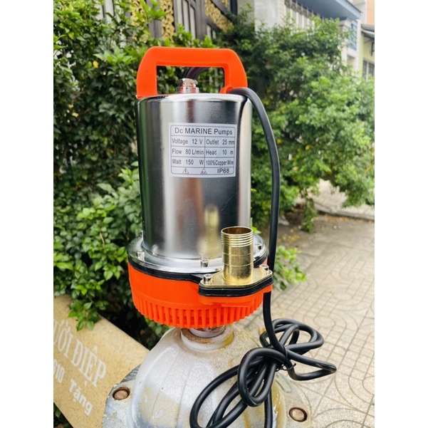 Máy bơm nước chìm 12v-150W và 24v-180W.Máy bơm tõm.Bơm thả ngâm nước.Lõi Đồng 100%.Bảo hành 6T