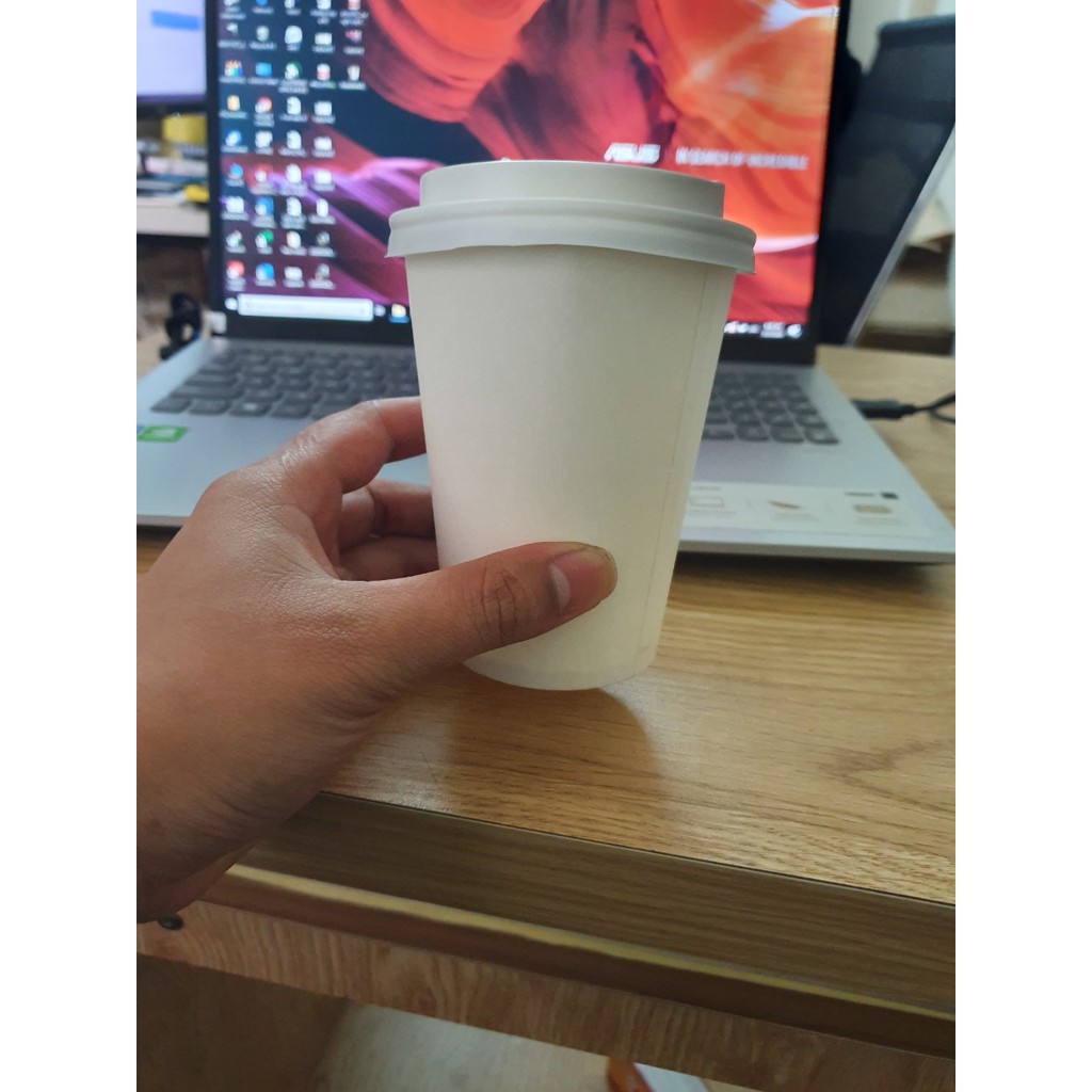Combo 10 cốc giấy 12oz (360ml) có nắp