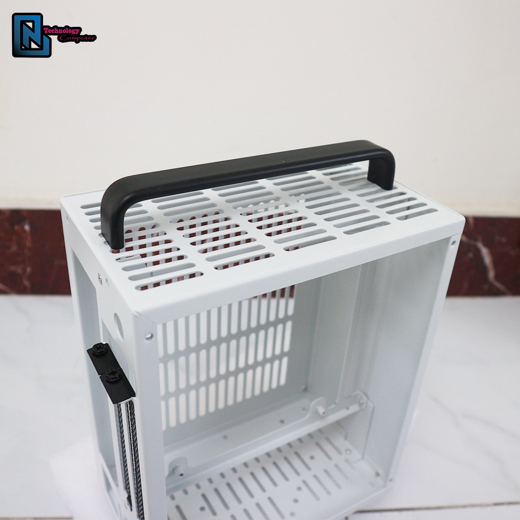 Vỏ Case Sơn Tĩnh Điện Màu Trắng Đầy Đủ Ốc Dây Power LED Kích Thước 1U