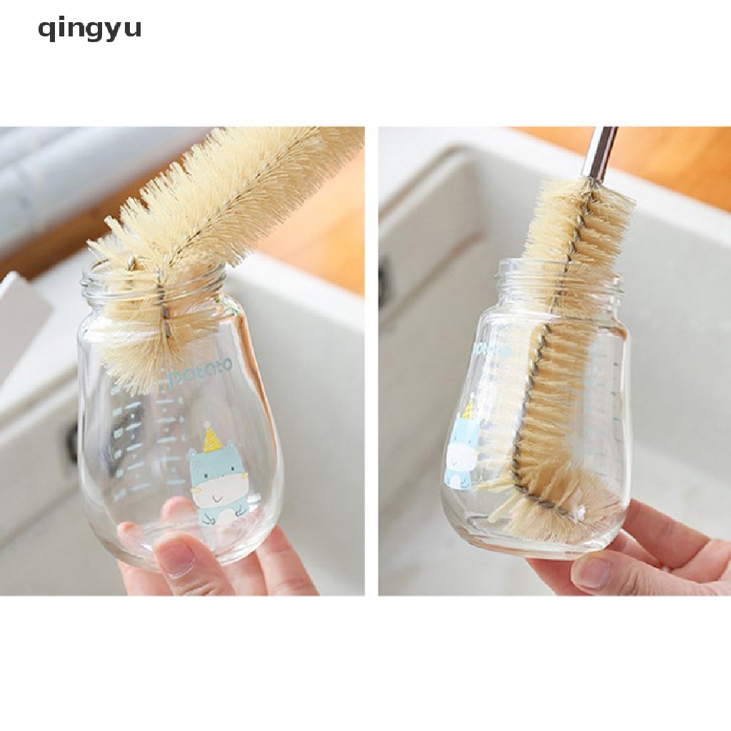 Cọ Rửa Ly Chai Lọ Thủy Tinh Tay Cầm Bằng Gỗ Tiện Lợi Dành Cho Nhà Bếp