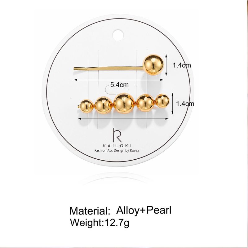 Oneri Kẹp Tóc Mái Một Bên Màu Vàng Kim Kết Cấu Gợn Sóng Màu Vàng Kim Loại Tối Giản Cl