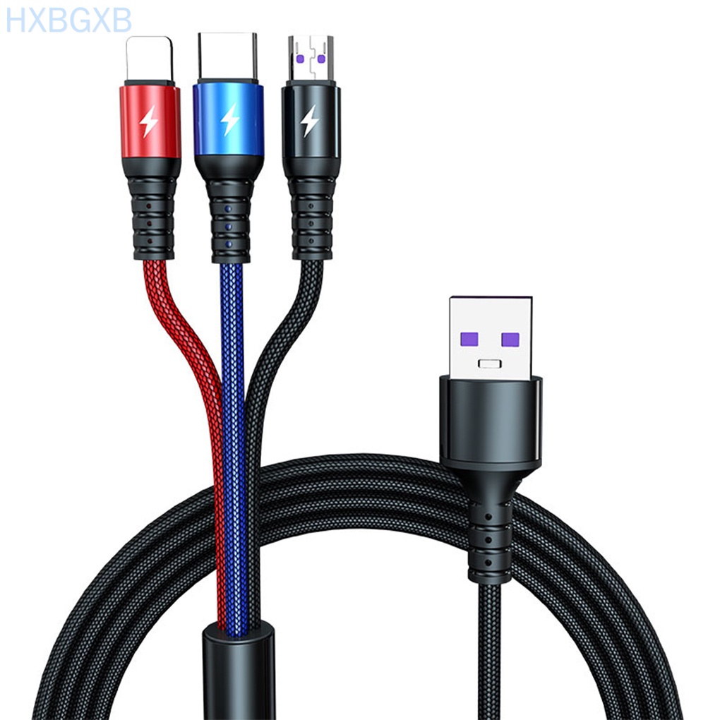 Điện Thoại Dây Cáp Sạc Nhanh 3 Trong 1 Type-C Cho Iphone / Android 3 Màu Sắc