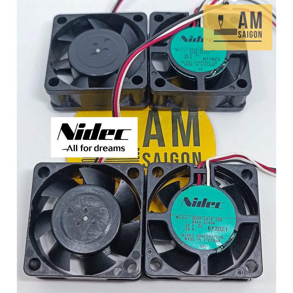 Quạt Nidec 4cm 4015 24V fan tản nhiệt hàng Nhật tồn kho mới chưa sử dụng