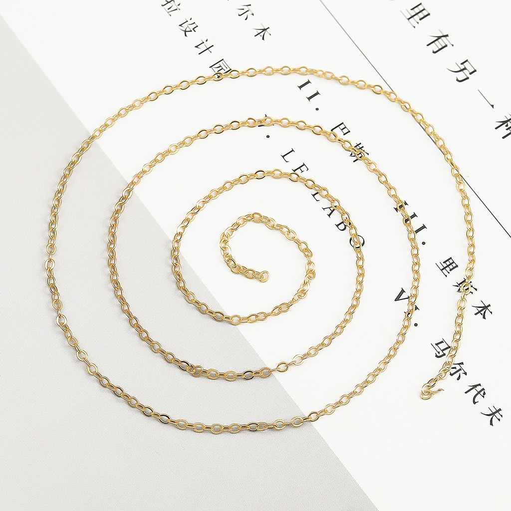 Chuỗi dây bằng đồng mạ vàng 18k rộng 1 mét dùng làm trang sức thủ công