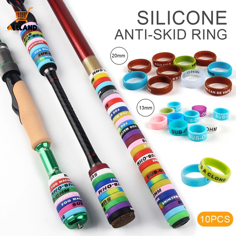 Set 10 Vòng Silicon Bọc Bảo Vệ Cần Câu Cá Chống Trượt / Rơi Vỡ / Co Giãn