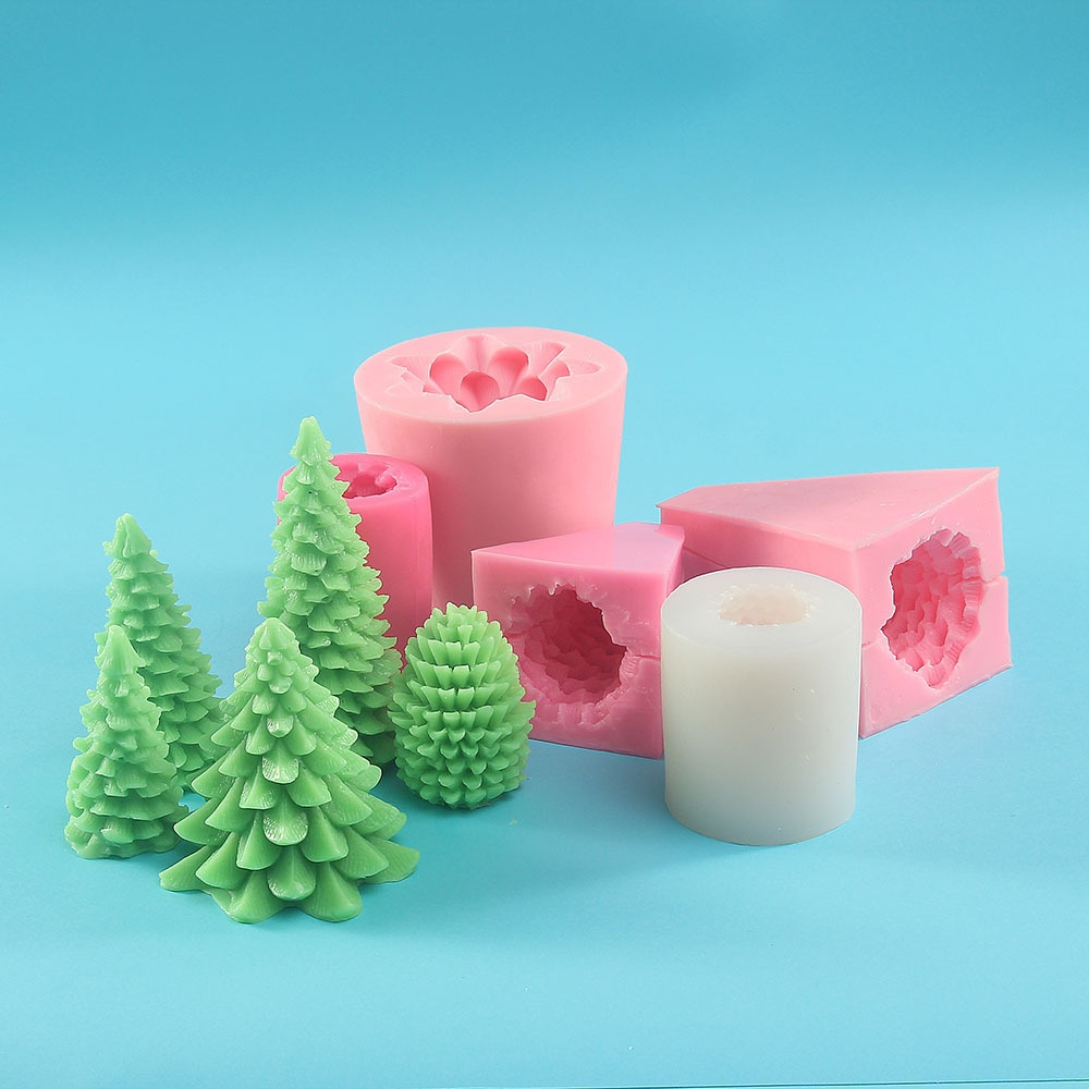 Khuôn làm nến bằng silicon hình cây thông trang trí Giáng sinh