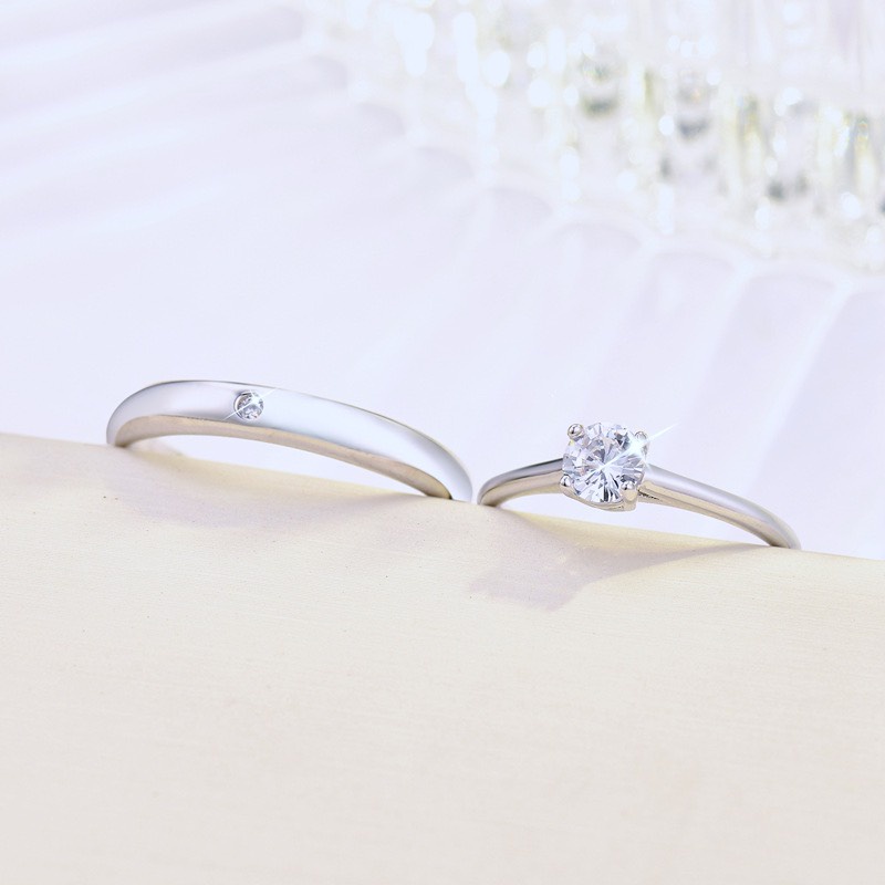 Nhẫn cặp nam nữ nhẫn đôi bạc cao cấp 925 không han gỉ SHEBYSHE N23