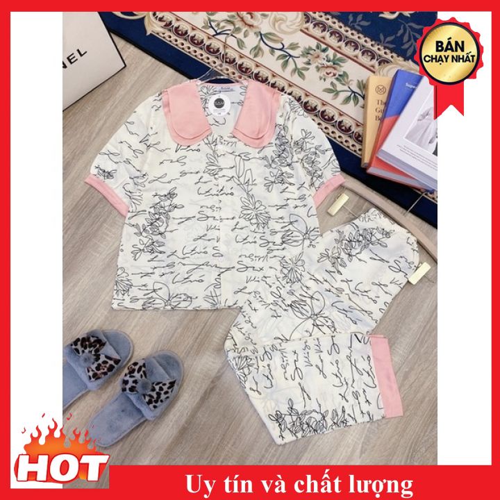 Bộ Sam CD Cổ Sen 2 Lá CD30 Họa Tiết Xinh Xắn Dễ Thương, Vải Mặc Mát Mẻ Mềm Mại Free Size