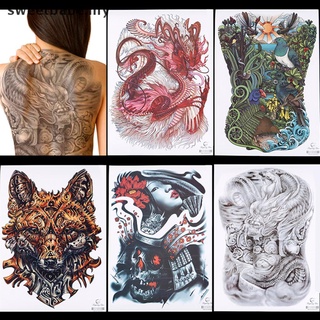 1 tờ hình xăm dán tạm thời toàn thân nghệ thuật cỡ lớn chống nước