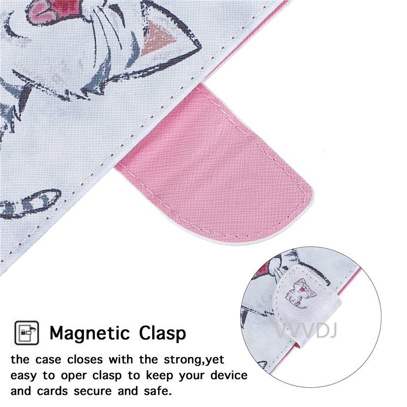 Bao da điện thoại ví gập in hình dễ thương cho Samsung A30 A50 A40 A20 A70 | BigBuy360 - bigbuy360.vn