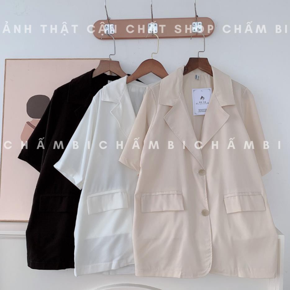 Áo khoác blazer A.016, áo khoác cổ vest cộc tay Hàn Quốc | BigBuy360 - bigbuy360.vn
