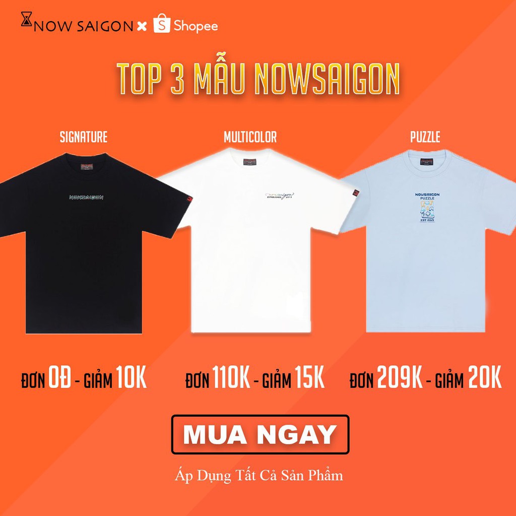 [Hàng chính hãng] Áo thun Nowsaigon local brand tee chính hãng full tag logo phông unisex ulzzang nam nữ oversize